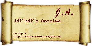 Jónás Anzelma névjegykártya